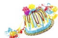 Birthday Cake Isolated on White Royalty Free Stock Photo