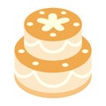 Birthday cake isometric 3d icon