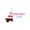 Birthday cake logo design, suitable for cake shop banners Royalty Free Stock Photo