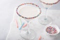 Birthday cake martini, fun cocktail idea Royalty Free Stock Photo