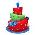 Birthday cake with number one Royalty Free Stock Photo
