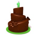 Birthday cake with number one Royalty Free Stock Photo