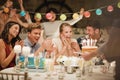 Birthday Cake At A Party Royalty Free Stock Photo
