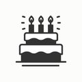 Birthday cake, pie with candles icon. Happy birthday. Party celebration birthday holidays event carnival festive. Line