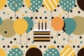 Birthday Cake Seamless Pattern Background.