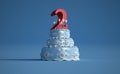 Birthday cake second anniversary Royalty Free Stock Photo