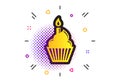 Birthday cake sign icon. Burning candle symbol. Vector Royalty Free Stock Photo