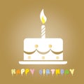 Birthday cake with single candle on top Royalty Free Stock Photo