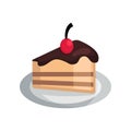 birthday cake slice icon illustration. Birthday icon element decoration