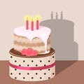 Birthday cake with strawberry cream