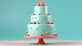 Birthday cake in the style of modern minimalism decorated with sugar balls