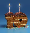 Birthday cake for a tenth birthday or anniversary Royalty Free Stock Photo