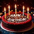Birthday Cake with text writing Happy Birthday