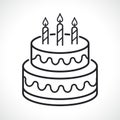 Birthday cake thin line icon