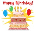 Birthday cake with three candles Royalty Free Stock Photo