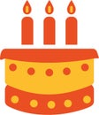Birthday Cake with three candles Royalty Free Stock Photo
