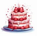 Birthday Cake With Three Candles Royalty Free Stock Photo