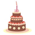 Birthday cake, twenty years Royalty Free Stock Photo