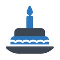 Birthday cake vector glyph color icon Royalty Free Stock Photo