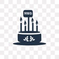 Birthday cake vector icon isolated on transparent background, Bi Royalty Free Stock Photo
