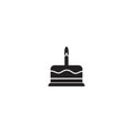 Birthday cake vector icon isolated Royalty Free Stock Photo