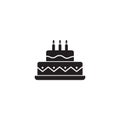 Birthday cake vector icon isolated Royalty Free Stock Photo