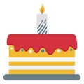 birthday Cake Vector icon which can be easily modified or edit Royalty Free Stock Photo