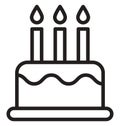 Birthday cake Vector icon which can be easily modified or edit Royalty Free Stock Photo