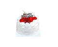 Birthday cake on white paper isolated on  background, clipping path Royalty Free Stock Photo