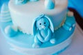 Birthday cake for 1 year old boy Royalty Free Stock Photo