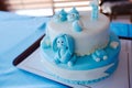 Birthday cake for 1 year old boy Royalty Free Stock Photo