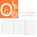 Birthday calendar october