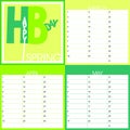 Birthday calendar, spring months