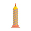 Birthday candle icon flat isolated vector Royalty Free Stock Photo