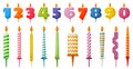 Birthday candle isolated cartoon set icon. Vector cartoon set icon anniversary. Vector illustration birthday candle on