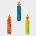 Birthday candle isolated vector illustration Royalty Free Stock Photo