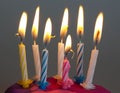 Birthday candles burning Royalty Free Stock Photo