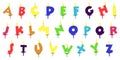 Birthday candles colorful font design. Bright festive ABC letters and numbers highlighted on white. A set of letters of Royalty Free Stock Photo