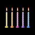 Birthday Candles Flame Fire Light Isolated