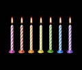Birthday Candles Flame Fire Light Isolated
