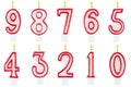 Birthday candles number set isolated Royalty Free Stock Photo