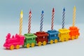 Birthday Candles on Toy Train