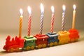 Toy Train and Birthday Candles