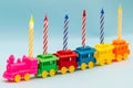 Birthday Candles on Toy Train