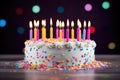 birthday candles unlit on a decorated cake Royalty Free Stock Photo