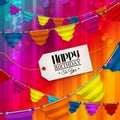 Birthday card with bunting flags and tag for your