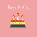 Birthday card with cake-3 Royalty Free Stock Photo