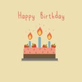 Birthday card with cake-2 Royalty Free Stock Photo