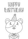 Birthday card with a cat and hand drawn lettering