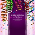 Birthday card with colorful curling ribbons